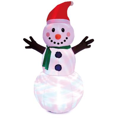 China 120cm Mini Size Polyester Fiber 4 Inflatable Multi Color Snowman Hat Snowman Disco Light Christmas Decor Gift for sale