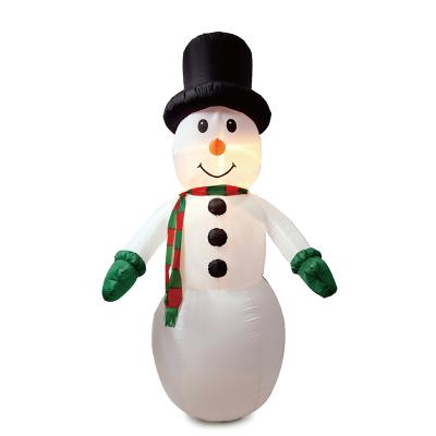 China Wholesale Christmas Inflatables 10ft 300cm Polyester Fiber Inflatable Snowman With Black Hat Decoration Collection For Home for sale