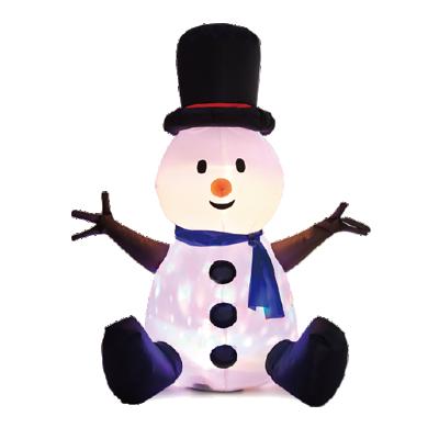 China Christmas 3' Multi Color Disco Light Show Indoor Polyester Fiber Snowman Inflatable For Christmas Decoration for sale