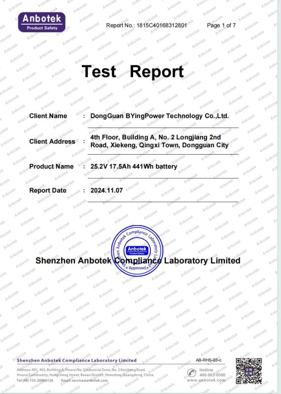 EU 1542 certificate - DongGuan BYingPower Technology Co.,Ltd.