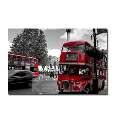 China Modern Red London Bus Art Painting on Wrapped Canvas for sale