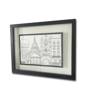 China Modern Floating Wooden Gallery Black Frame Art for sale