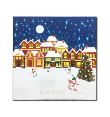 China Modern LED Christmas Canvas Painting with 14 Lights and Radio Remote Control for sale