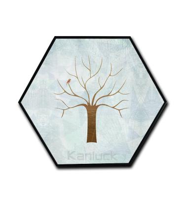 China Modern Hexagon Sharp Framed Canvas Printed Art for sale