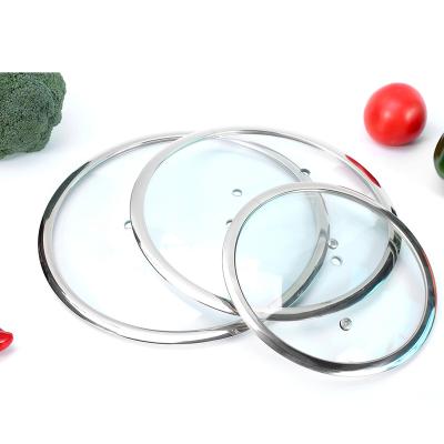 China Viable Replacement Rim BELLY Type Transparent Stainless Cookware Handle Glass Lids For Jars for sale