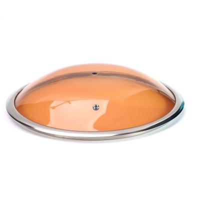 China Sustainable Lid Cooking Cover TP Type Tempered Glass Customized Logo Lid With Stainless Steel Ring for sale