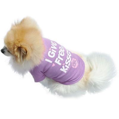 China Stocked Hot Sale Pet T-shirt Summer Cartoon Pattern Polyester Cotton Dog Clothes for sale