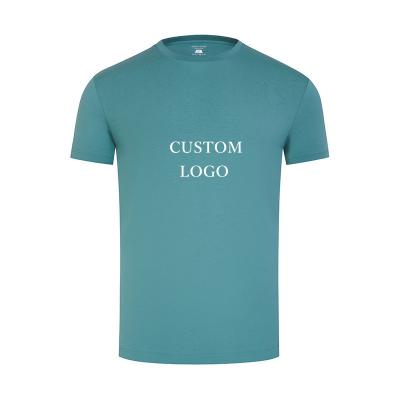 China High Quality Custom Modal Solid Ribbed Collar Anti-Wrinkle Fiber Short Sleeve 185g 40s Round Neck Men's T-shirts for sale