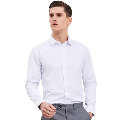 China Anti-pilling Stock Polyester 40s Cotton Available High Quality Cotton Long Sleeve Mens Business Shirts for sale