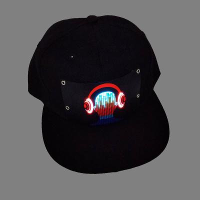 China Nightclub EL led hat hip hop street dance party flashing sunscreen increasing night running fishing hat gift black for sale