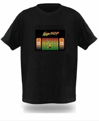 China Hip Hop Luminous Luminous T-shirt Games Entertainment ABS+ Picture T-shirt EL Panel Flashing T-shirt Electronic Material Factory Customized Customized for sale