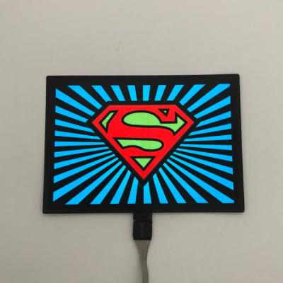 China Clothes T-shirt Superhero Man Kids Class Custom Shape High Quality Equalizer EL Flashing Led Panel For T-shirt T-shrit for sale