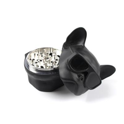 China 2023 New Designs Grinding Factory Smoking Custom Logo Grinder 55mm 4 Zinc Alloy Lays Dog Head Type Colorful Tobacco Herb Grinder for sale