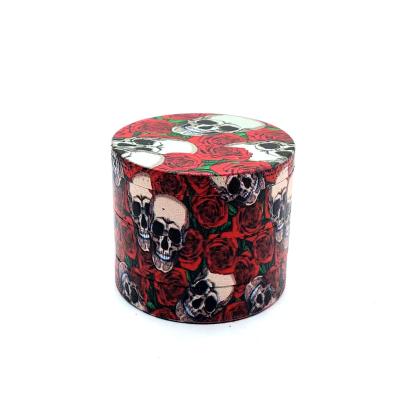 China Good Wholesale Smoking Custom Grinding Logo Metal Grinder Mix Colors 40MM 4 Layers Full Pattern Herb Grinder Zinc Alloy Cartoon Printing for sale