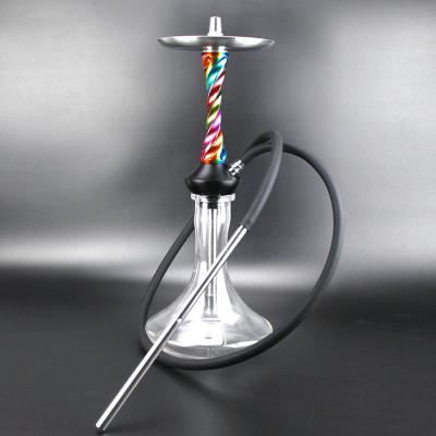 China Wholesale Customizable Logo Stainless Steel Full Set Funny Hookah Hookah Smoke Factory 53CM Single Hole Smoke for sale