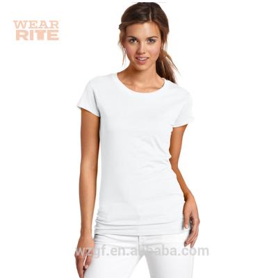 China Plain Custom White Women's Anti-Pilling T-Shirt for sale