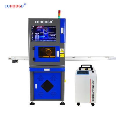 China VISION SYSTEM 3w 5w UV CCD Laser Marking Video Positioning Machine With Conveyor Belt for sale