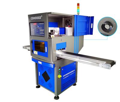 China VISION SYSTEM suitable for all kinds of hardware products with CCD video auto capture positioning fiber laser line marking machine for sale