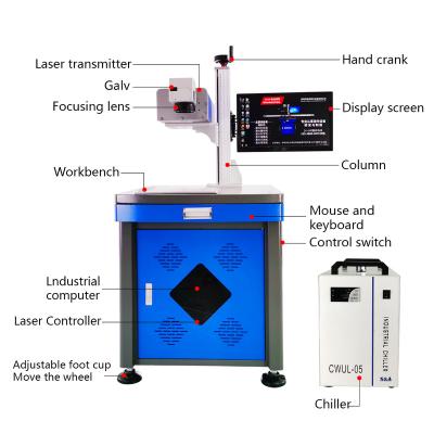 China Water Cooled Plastic Phone Engraving Glass Case Marking 3W 5W 10W UV Laser Marking Machine for sale