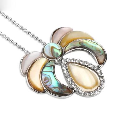 China Europe Abalone Natural Stone Artificial Shell Necklace Cardigan Chain Pendant Necklace for sale