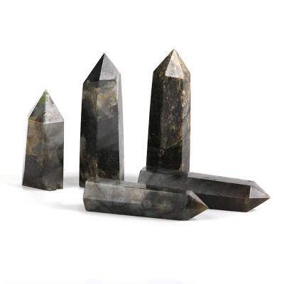 China Europe wholesale natural quartz carved obelisk crystal labradorite crystal point for sale