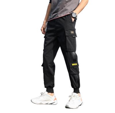 China New Europe Style Anti-wrinkle Men's Multi-bag Pants Fashion Slim Bottom Cargo Pants Men Wholesale Cheap Cargo Pants for sale