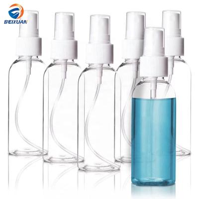 China Free Sample 60ml 2oz PET Cosmetic Empty Clear Plastic Spray Bottle Bottles With Fine Mist For Cosmetic Packaging for sale