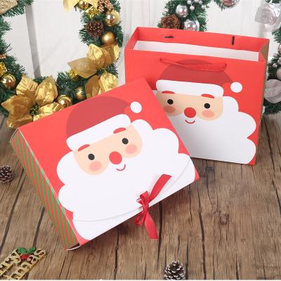 China Recycled Materials Feature Wholesale Recycled Materials Cookies Packaging Christmas Gift Wrapping Paper Box And Bag Set for sale