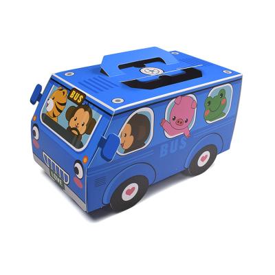 China Recycled Spot Creative Children's Gift Box Candy Car Cartoon Materials Day Cartoon Snacks Toy Packing Portable Color Box for sale