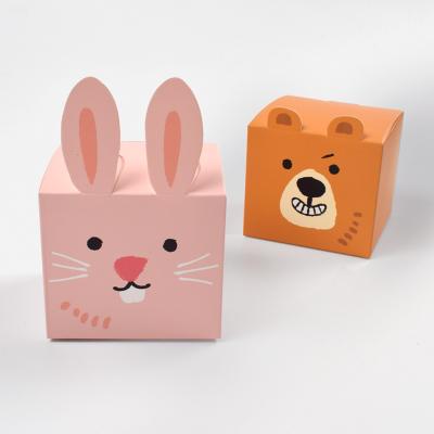 China Recycled Square Materials Square Materials Cute Rabbit Cat Rabbit Candy Box Cute Special Shaped Spot Folding Paper Packaging Box for sale