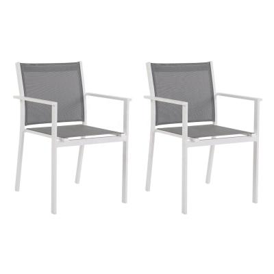 China White Aluminum Armrest Furniture Chair All Weather Outdoor Weather Resistant Outdoor Dining Bistros Chair for sale