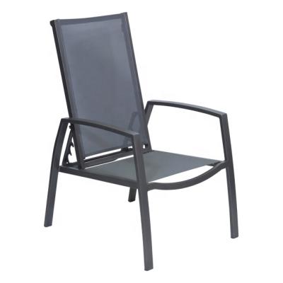 China All weather outdoor furniture aluminum outdoor dining chair reclining chair garden chair high sling for sale