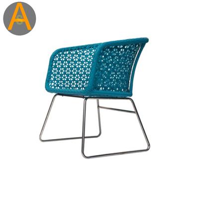 China High Quality Outdoor All Weather Furniture 304 Stainless Steel Patio Chair Rattan Woven Outdoor Garden Chair for sale