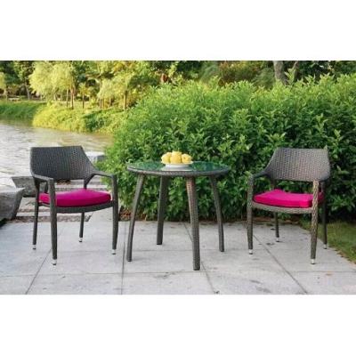 China All Weather Outdoor Furniture Black Rattan Outdoor Dining Table Furniture Bistros Set Outdoor Garden Dining Set for sale