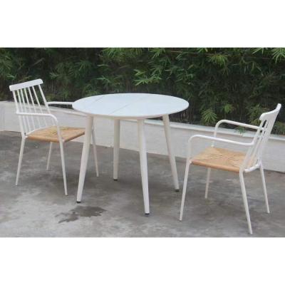 China All Weather Outdoor Furniture 2021 Outdoor Furniture Cafe Chat Chairs Table Set Aluminum White Outdoor Dining Table Set Patio Furniture for sale