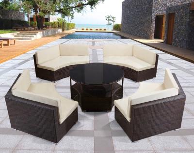 China Outdoor Garden Sofa Set Weather Outdoor Furniture Rattan Wicker Sofa Set Around Rattan Modular Furniture Garden Furniture Corner Outdoor Weather for sale