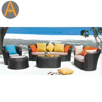 China Eco-Environmentally Recreational Outdoor Garden Wicker Furniture Set Eco-Environmently Beach Pool Side Rattan Sofa Rattan Sofa for sale