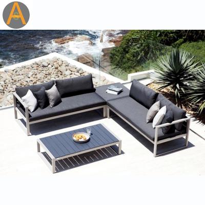 China Modern Patio Sofa Garden Outdoor Sofa Set Europe Modern Style Throw Stainless Steel Sectional for sale