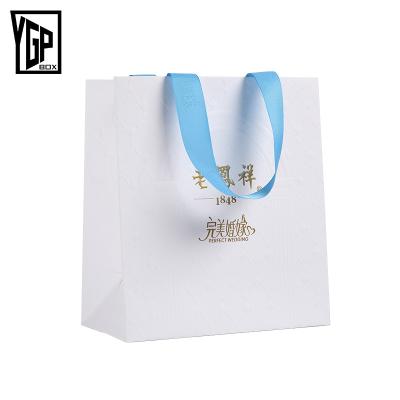 China Factory Customized Recyclable Jewelry Storage Handbag Gift Bag Recyclable Packaging Paper Bag Plus Logo for sale