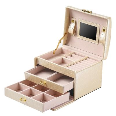 China Latest Jewelry Packaging Display Design Top Quality Multilayer Jewelry Suitcase Storage Jewelry Box for sale