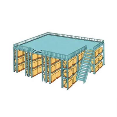 China Corrosion Protection Peterack Customized Mezzanine Tier Heavy Duty Rack Rack System Factory Price Warehouse Storage Steel Shelves for sale