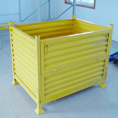 China Hot Sale 2022 Corrosion Protection Gitterbox Metal Warehouse Corrosion Protection Customizable Storage Steel Pallet Box Container for sale