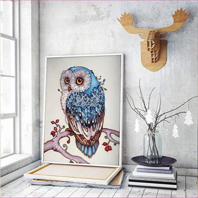 China Realistic In Stock Hot Sale Owl Full Drill Embroidery Art Craft 5D Painting For Home Wall Decor for sale