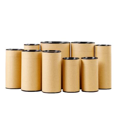 China Kraft Cardboard Tube Biodegradable Paper Tube For Perfume Bottle Tea Tube Gift Box Packaging Paper Lid for sale