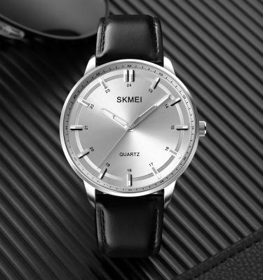 China New latest automatic date skmei 1662 simply gold band watch custom 30m fashion watches men waterproof leather wrists for sale