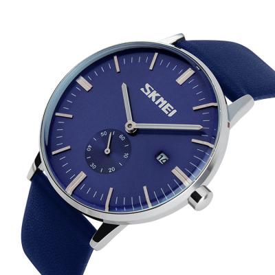 China Auto Date Skmei 9083 Canton Watch Factory Quartz Band Watch Genuine Leather Models for sale