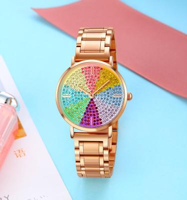 China Skmei 1811 Diamond Belle Waches Waterproof Chronograph Luxury Colorful Stainless Steel Band Woman Lady Watch for sale