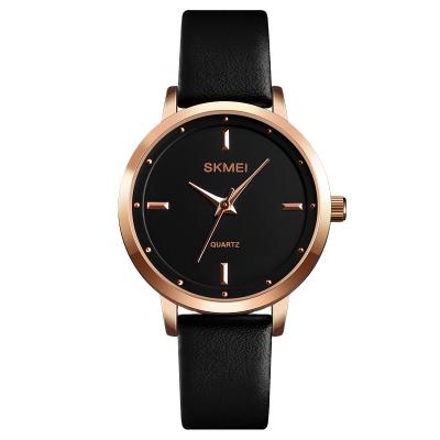 China New Models Skmei Chronograph 1457 Luxury Ladies Watch Ladies Watches Genuine Leather Strap Ladies Quartz Watch for sale