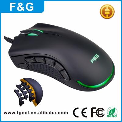 China 2017 New Design Gaming Mouse Side Button Customizable Gaming Mouse With Sensor PMW3310 Or PMW3360 for sale