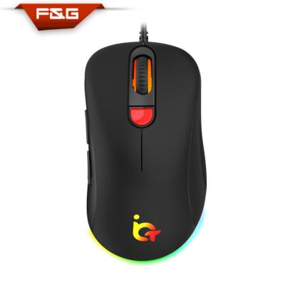 China Ultra light gaming mouse RGB FPS&LOL&MOBA gaming mouse& rubber DPI with many colors and height&12000DPI for sale